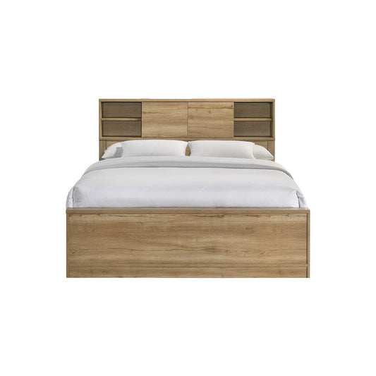 Intercon Furniture - Vega Queen Bookcase Bed in Natural Oak Melamine - VG-BR-2260Q-NNM-C view 2