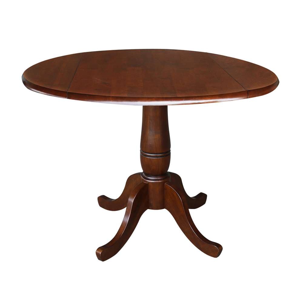 International Concepts - 42in Round Dual Drop Leaf Ped Table - 29.5inH in Espresso Finish - K581-42DPT view 1