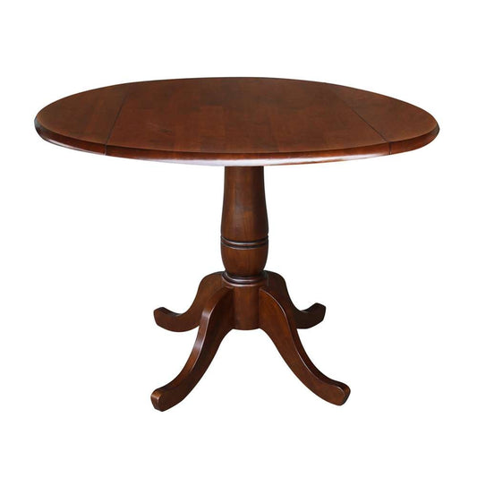 International Concepts - 42in Round Dual Drop Leaf Ped Table - 29.5inH in Espresso Finish - K581-42DPT view 1