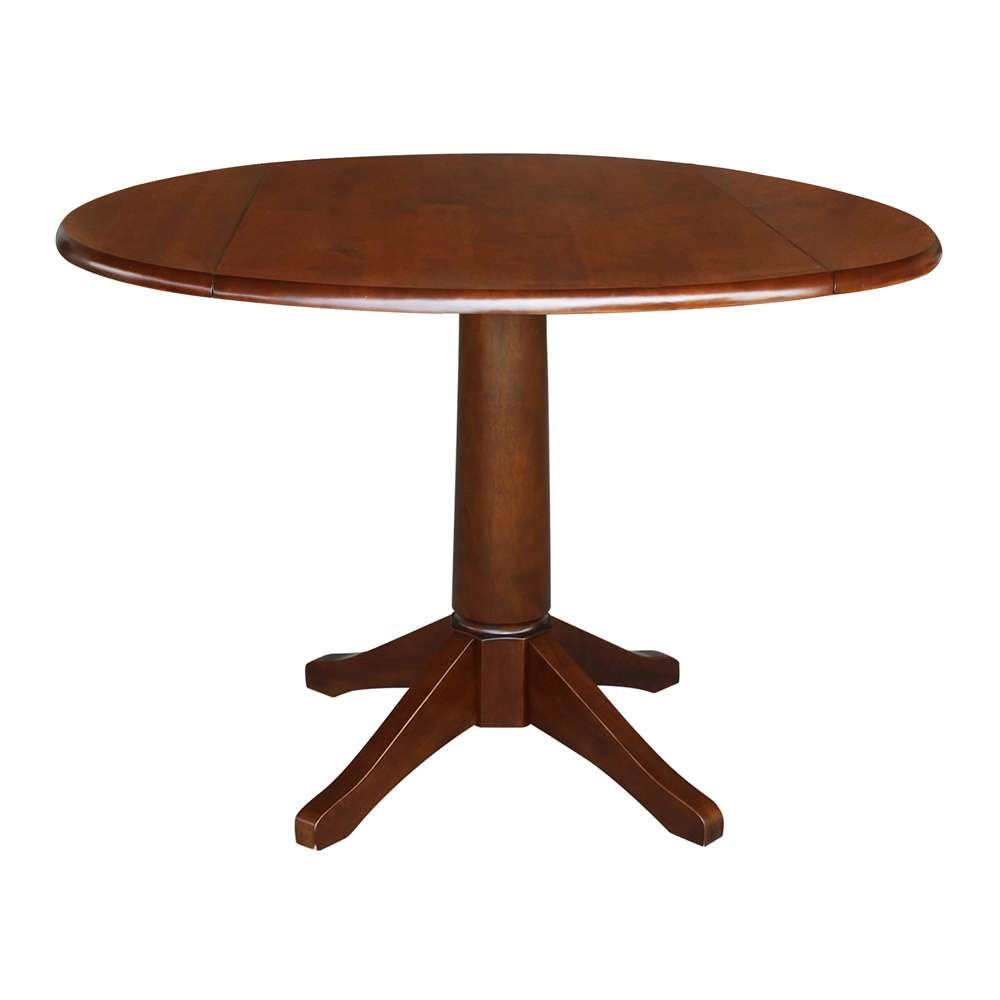 International Concepts - 42in Round Dual Drop Leaf Ped Table - 30.3inH in Espresso Finish - K581-42DPT-27B view 1