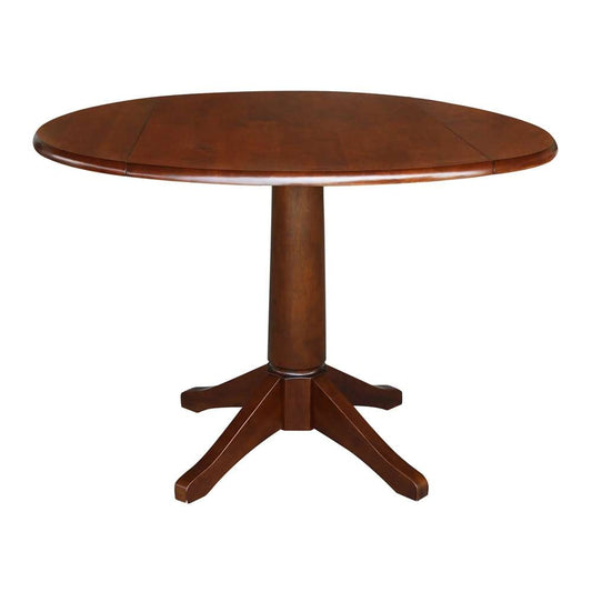 International Concepts - 42in Round Dual Drop Leaf Ped Table - 30.3inH in Espresso Finish - K581-42DPT-27B view 1
