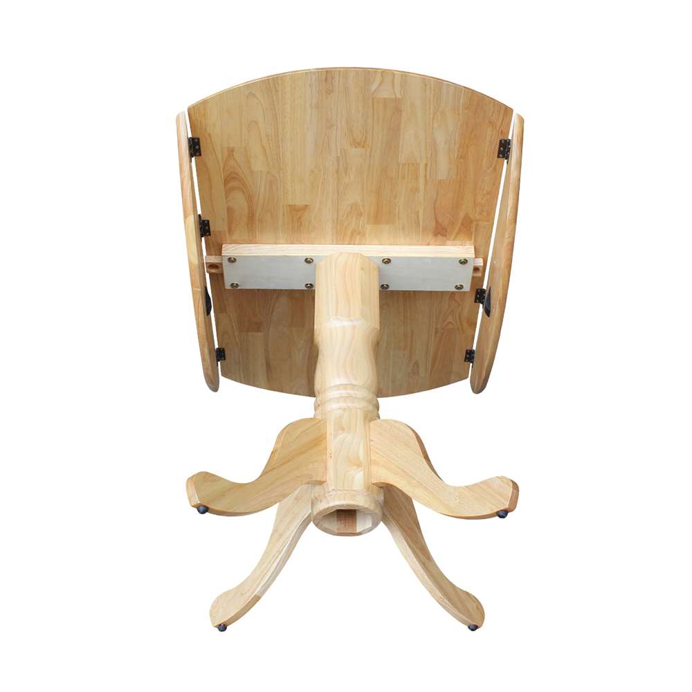 International Concepts - 42in Round Dual Drop Leaf Ped Table in Natural Finish - T01-42DP view 7