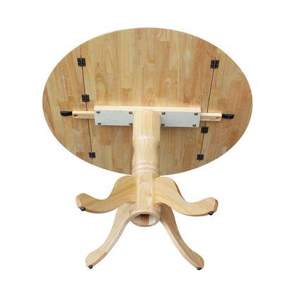 International Concepts - 42in Round Dual Drop Leaf Ped Table in Natural Finish - T01-42DP view 8