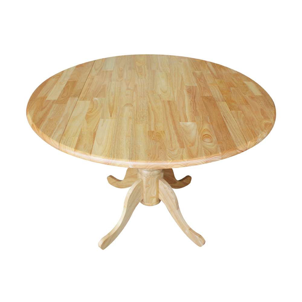 International Concepts - 42in Round Dual Drop Leaf Ped Table in Natural Finish - T01-42DP view 10