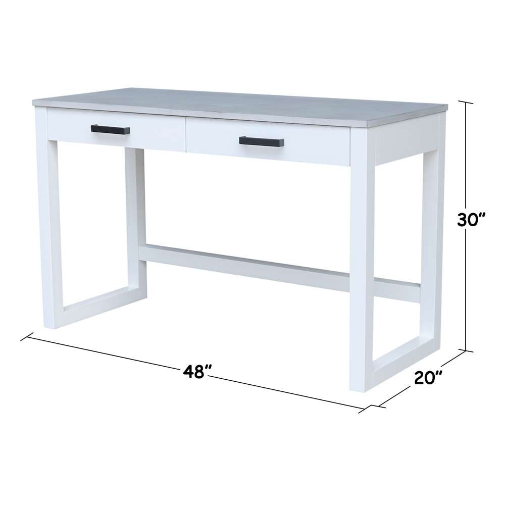 International Concepts - Carson Desk with 2 Drawers in Chalk/White Finish - OF128-71 view 3