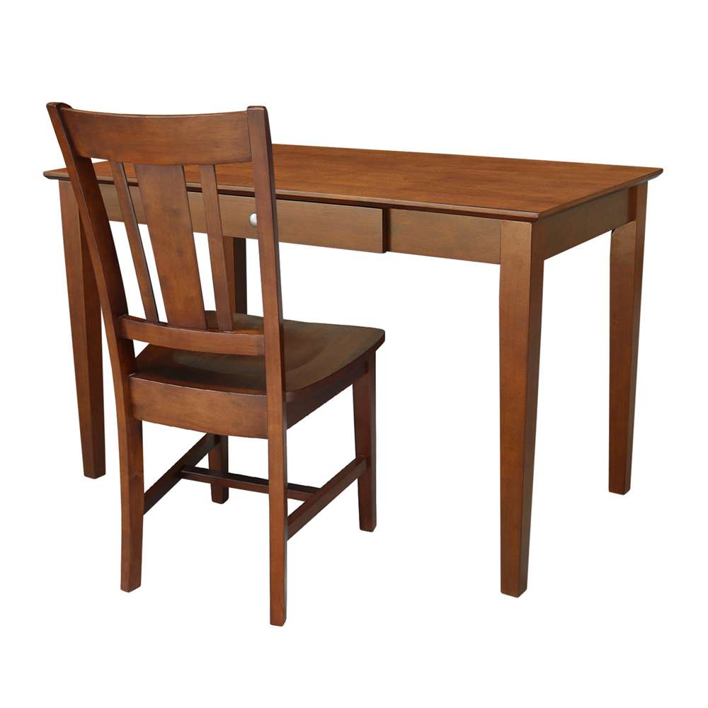 International Concepts - Desk with Drawer - Basic Size and Chair in Espresso Finish in Espresso Finish - K-581-41-10 view 1