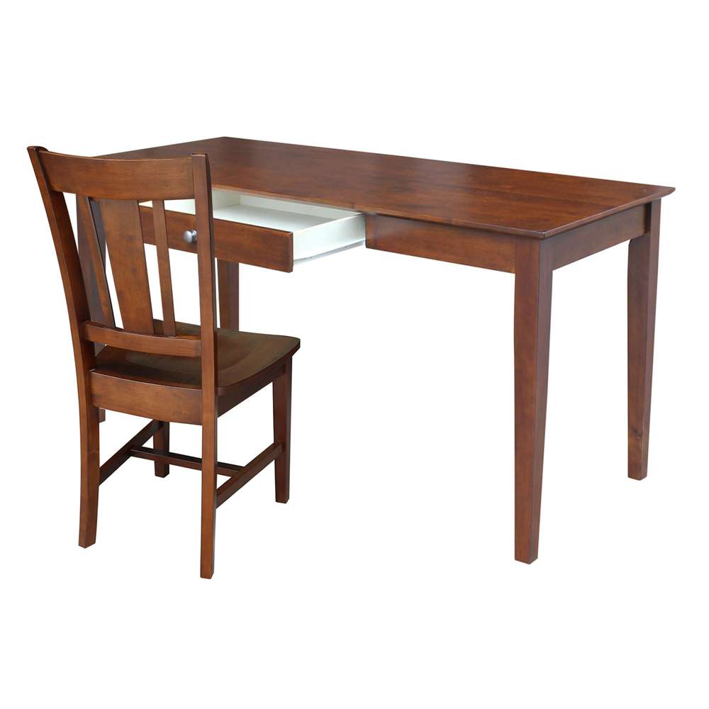 International Concepts - Desk with Drawer - Larger Size and Chair in Espresso Finish in Espresso Finish - K-581-42-10 view 2