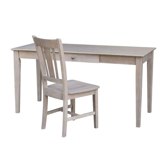 International Concepts - Desk with Drawer - Larger Size and Chair in Washed Gray Taupe Finish in Washed Gray Taupe Finish - K09-OF-42-C10 view 1
