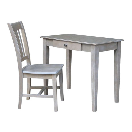 International Concepts - Desk with Drawer - Small Size and Chair in Washed Gray Taupe Finish in Washed Gray Taupe Finish - K09-OF-49-C10 view 1