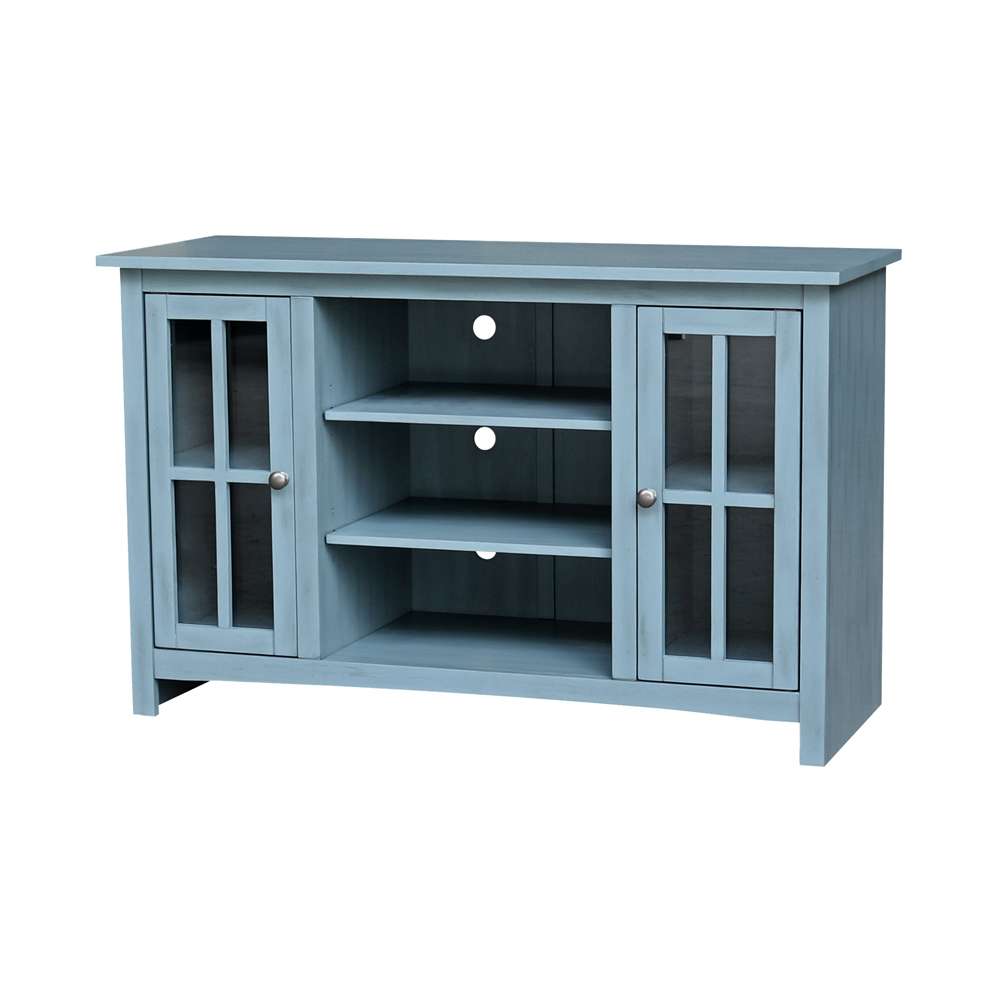 International Concepts - Entertainment / Tv Stand with 2 Doors - 48in in Ocean Blue - Antique Rubbed Finish - TV32-34 view 1