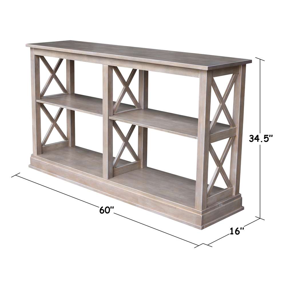 International Concepts - Hampton Sofa - Server Table with Shelves in Washed Gray Taupe Finish - OT09-70SL view 2