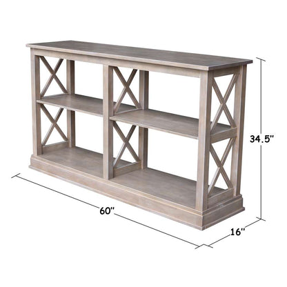 International Concepts - Hampton Sofa - Server Table with Shelves in Washed Gray Taupe Finish - OT09-70SL view 2