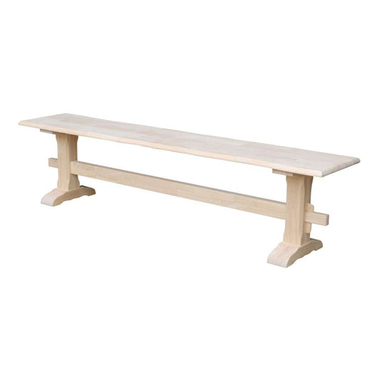 International Concepts - Live Edge Trestle Bench - KBE-7214 view 1