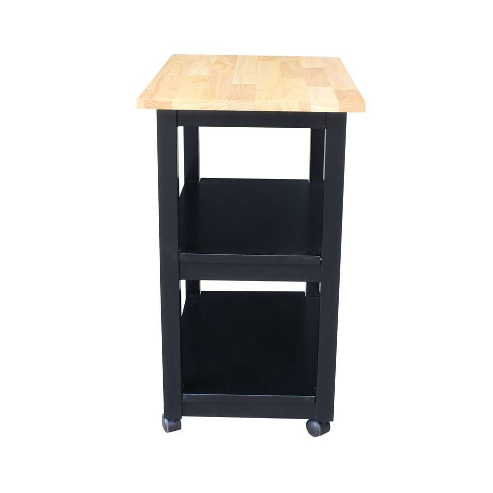 International Concepts - Microwave Cart in Black/Natural Finish - WC10-185 view 2
