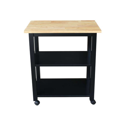 International Concepts - Microwave Cart in Black/Natural Finish - WC10-185 view 3