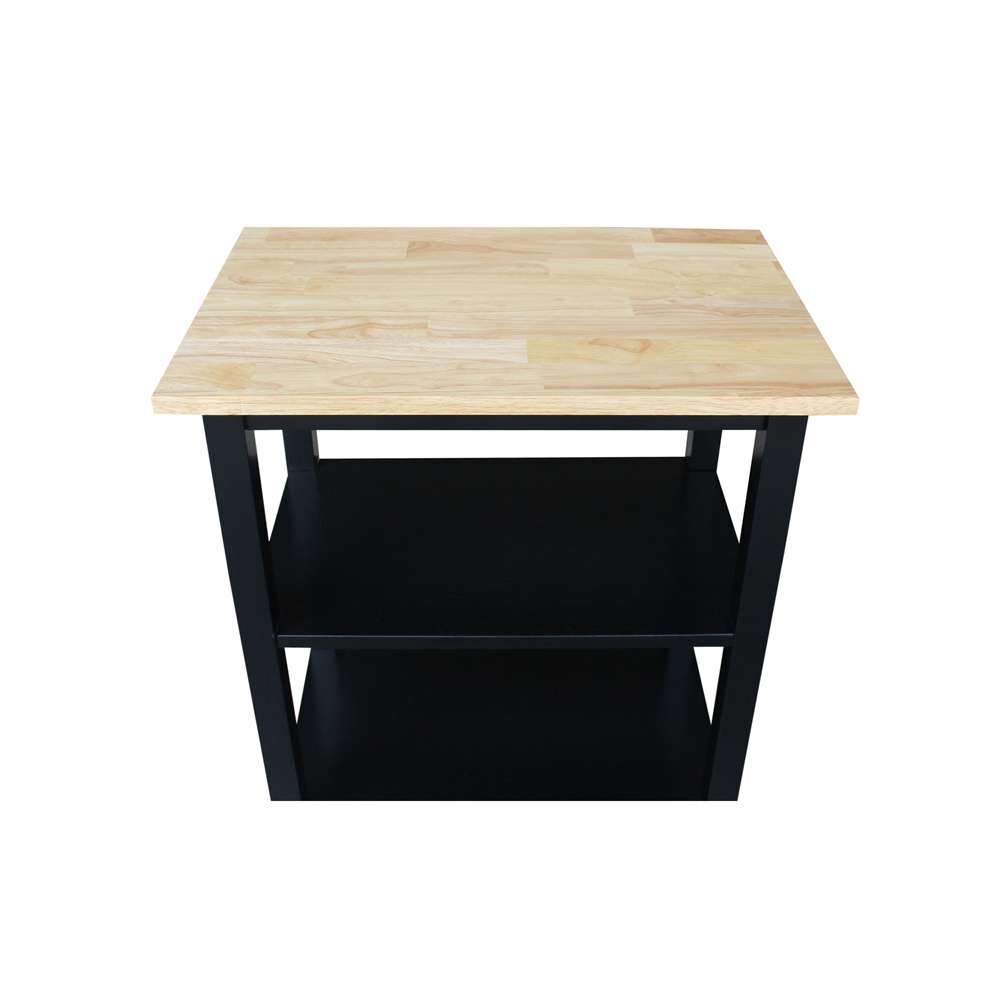 International Concepts - Microwave Cart in Black/Natural Finish - WC10-185 view 4