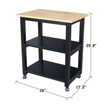 International Concepts - Microwave Cart in Black/Natural Finish - WC10-185 view 6