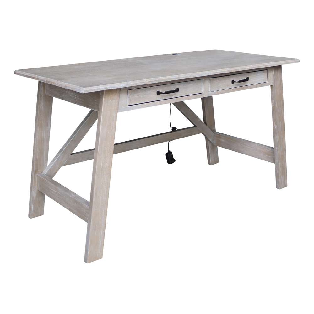 International Concepts - Serendipity Desk with 2 Drawers in Washed Gray Taupe Finish - OF09-69 view 2