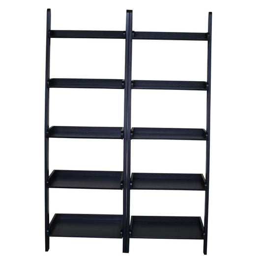 International Concepts (Set of 2 Pcs) - Lean To Shelf Units, with 5 Shelves in Black Finish - K-SH67-2660-2 view 1