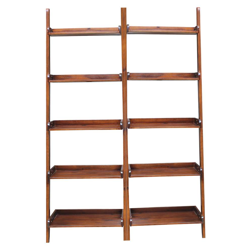 International Concepts (Set of 2 Pcs) - Lean To Shelf Units, with 5 Shelves in Espresso Finish - K-SH581-2660-2 view 1