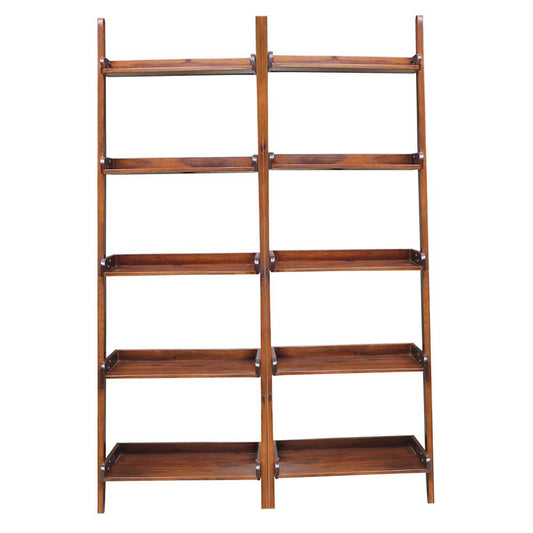 International Concepts (Set of 2 Pcs) - Lean To Shelf Units, with 5 Shelves in Espresso Finish - K-SH581-2660-2 view 1