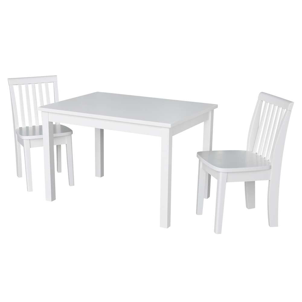 International Concepts (Set of 3 Pcs) - 2532 Table with 2 Mission Juvenile Chairs in White Finish in White Finish - K08-2532-263-2 view 1