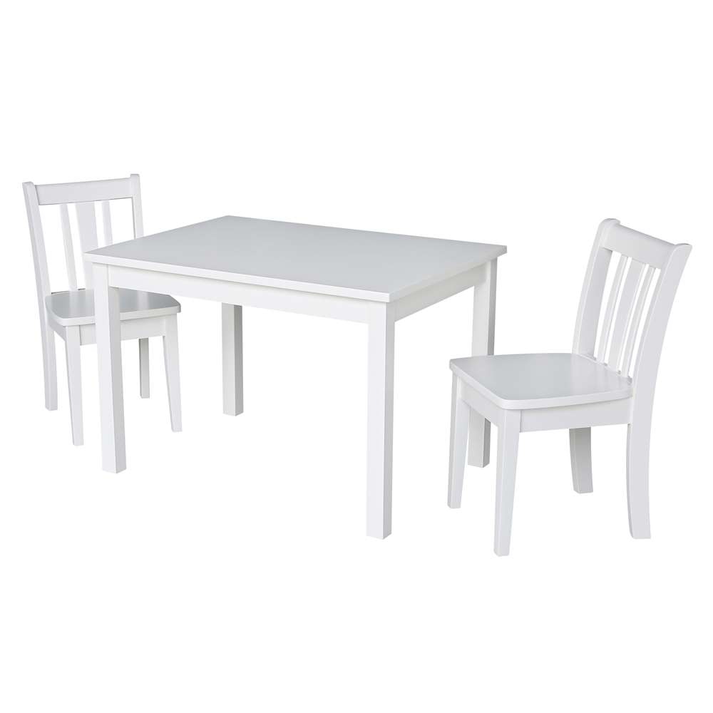 International Concepts (Set of 3 Pcs) - Table with 2 San Remo Juvenile Chairs in White Finish in White Finish - K08-2532-CC105-2 view 1