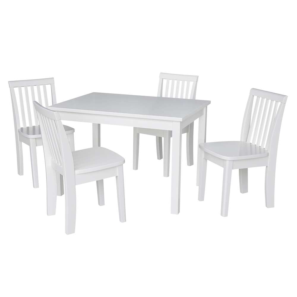 International Concepts - (Set of 5 Pcs) 2532 Table with 4 Mission Juvenile Chairs in White Finish in White Finish - K08-2532-263-4 view 1