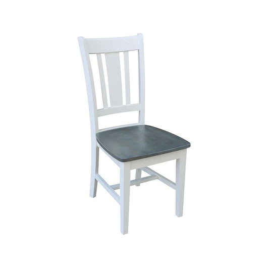 International Concepts - (Set of 5 Pcs) 42in Dual Drop Leaf Table with 4 RTA Chairs in White/Heather Gray Finish - K05-42DP-C10-4 view 2
