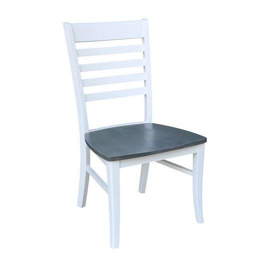 International Concepts - (Set of 5 Pcs) 42in Dual Drop Leaf Table with 4 RTA Chairs in White/Heather Gray Finish - K05-42DP-C310-4 view 2