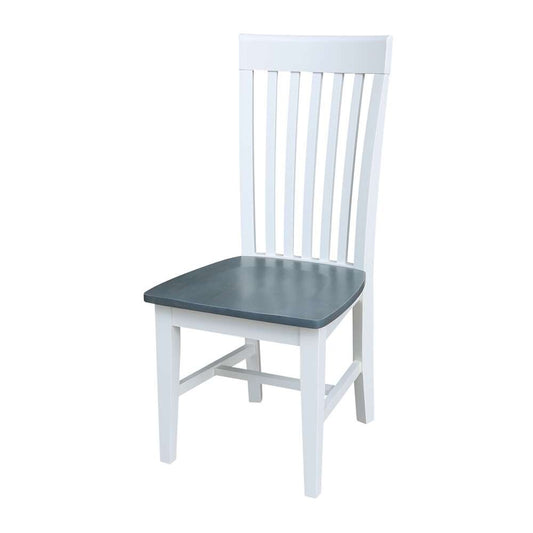 International Concepts - (Set of 5 Pcs) 42in Dual Drop Leaf Table with 4 RTA Chairs in White/Heather Gray Finish - K05-42DP-C465-4 view 2