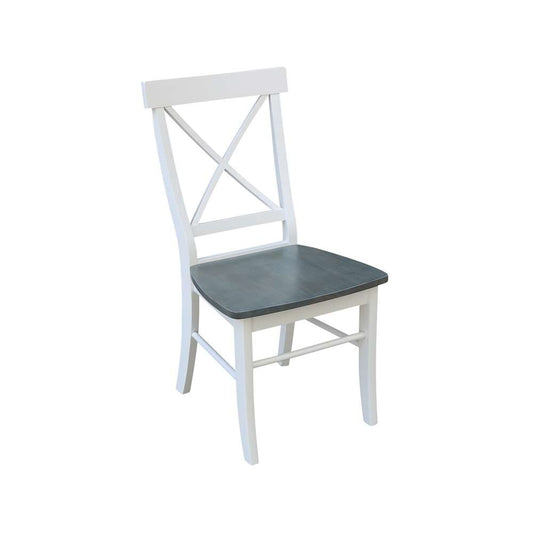 International Concepts - (Set of 5 Pcs) 42in Dual Drop Leaf Table with 4 RTA Chairs in White/Heather Gray Finish - K05-42DP-C613-4 view 2