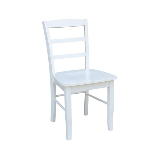 International Concepts - (Set of 5 Pcs) 42in Dual Drop Leaf Table with 4 RTA Chairs in White / Natural Finish - K02-42DP-C08-2-4 view 2