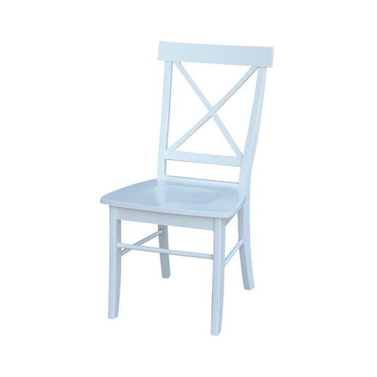 International Concepts - (Set of 5 Pcs) 42in Dual Drop Leaf Table with 4 RTA Chairs in White / Natural Finish - K02-42DP-C08-613-4 view 2