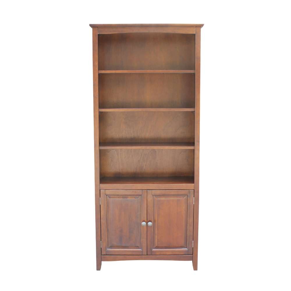 International Concepts - Shaker Bookcase - 72inH with 2 Lower Doors in Espresso Finish in Espresso Finish - K581-SH-3227A-SH-322D view 5