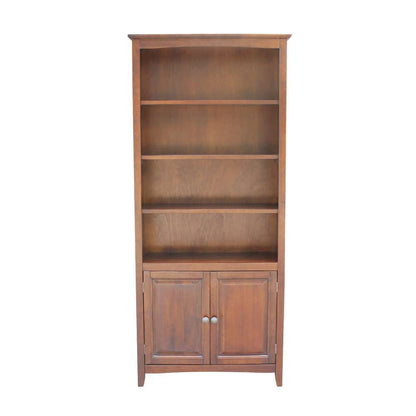 International Concepts - Shaker Bookcase - 72inH with 2 Lower Doors in Espresso Finish in Espresso Finish - K581-SH-3227A-SH-322D view 5