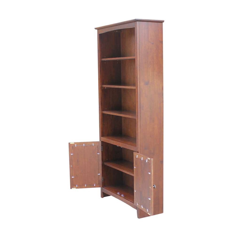 International Concepts - Shaker Bookcase - 72inH with 2 Lower Doors in Espresso Finish in Espresso Finish - K581-SH-3227A-SH-322D view 7