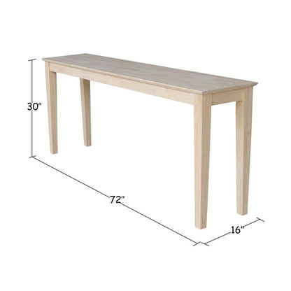 International Concepts - Shaker Console Table - Extended Length-72in - OT-9S-72 view 2