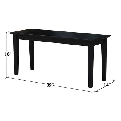 International Concepts - Shaker Styled Bench (RTA) in Black Finish - BE46-39 view 2