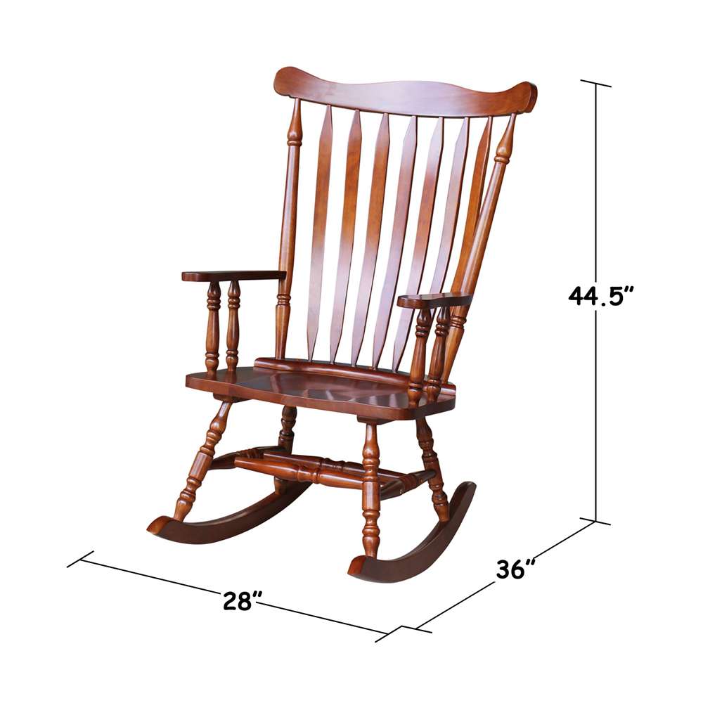 International Concepts - Solid Wood Rocker (RTA) in Cherry Finish - R06-120 view 3
