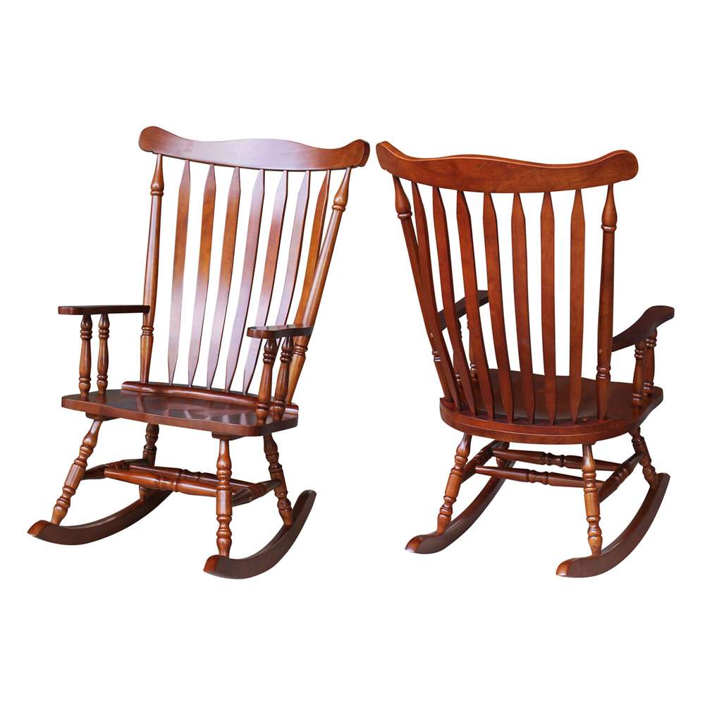 International Concepts - Solid Wood Rocker (RTA) in Cherry Finish - R06-120 view 5