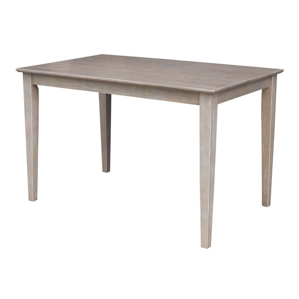 International Concepts - Solid Wood Top Table - Dining Height - Shaker Legs in Washed Gray Taupe Finish - K09-3048-30S view 1