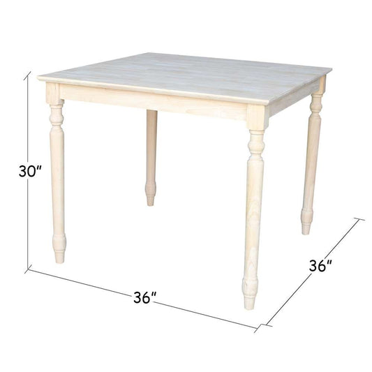 International Concepts - Solid Wood Top Table - Turned Legs - K-3636-330T view 2