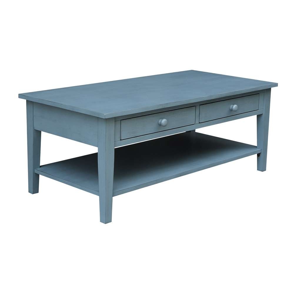 International Concepts - Spencer Coffee Table in Ocean Blue - Antique Rubbed Finish - OT32-8C view 1