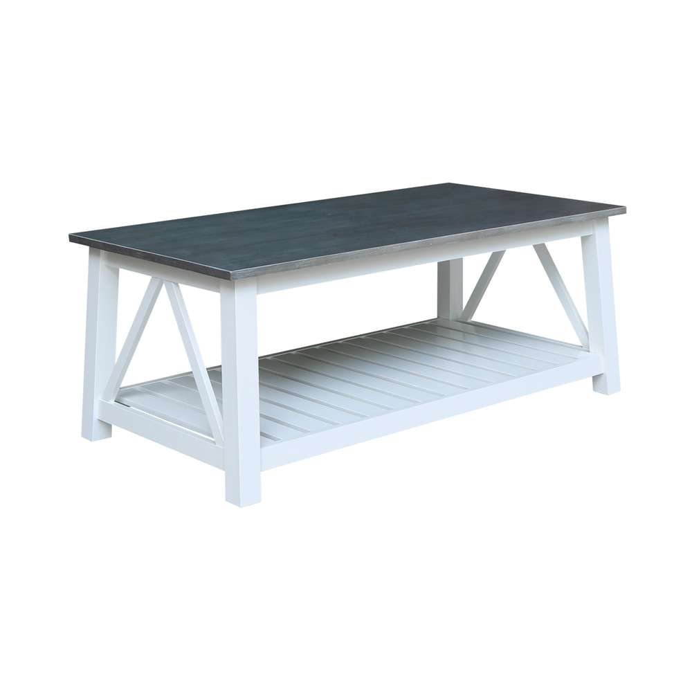 International Concepts - Surrey Coffee Table in White/Heather Gray Finish - OT05-16C view 1