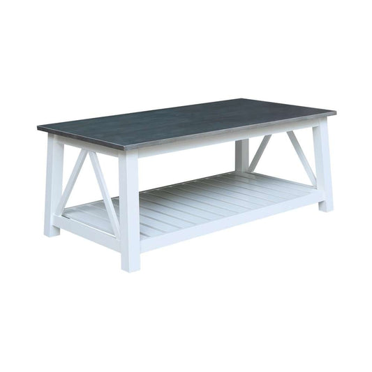 International Concepts - Surrey Coffee Table in White/Heather Gray Finish - OT05-16C view 1