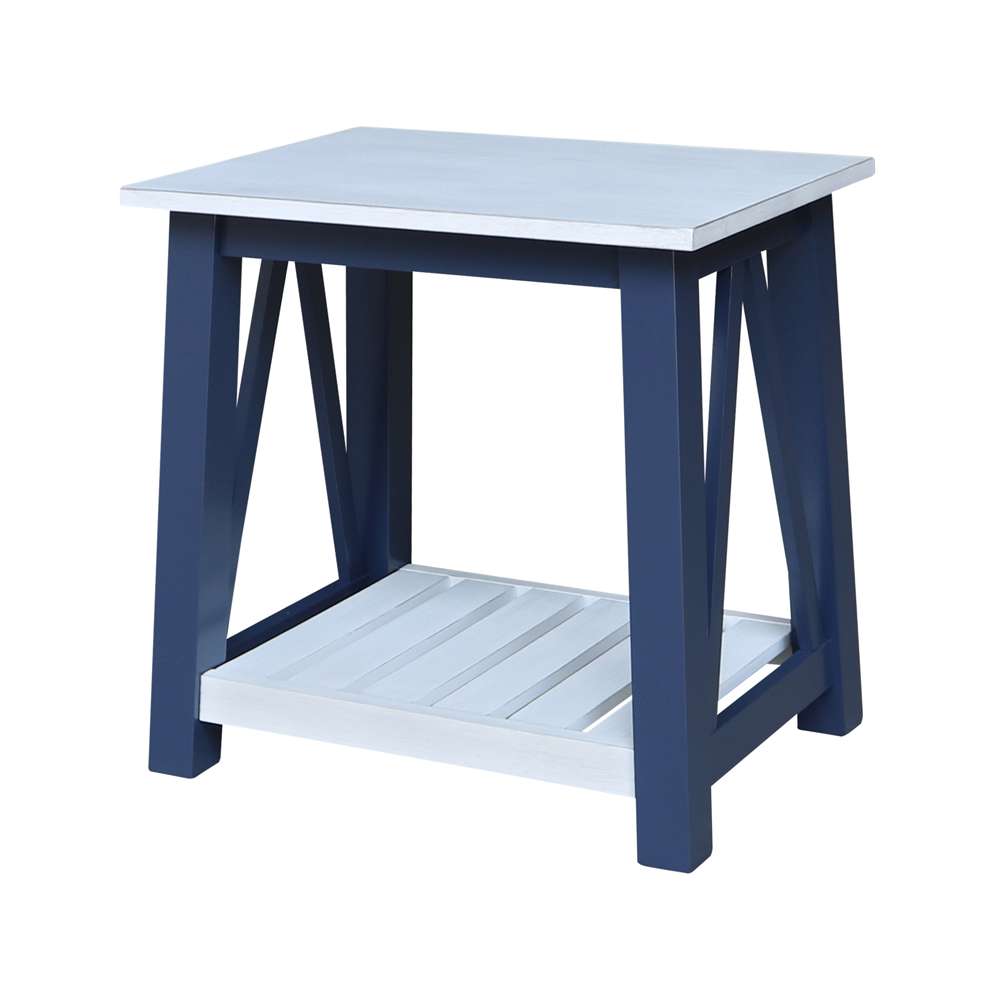International Concepts - Surrey End Table in Blue/Antiqued Chalk Finish - OT62-16E view 1