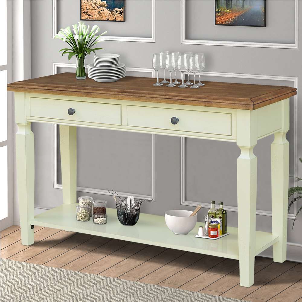 International Concepts - Vista Console/Sofa Table in Hickory/Shell Finish - OT79-15S view 7