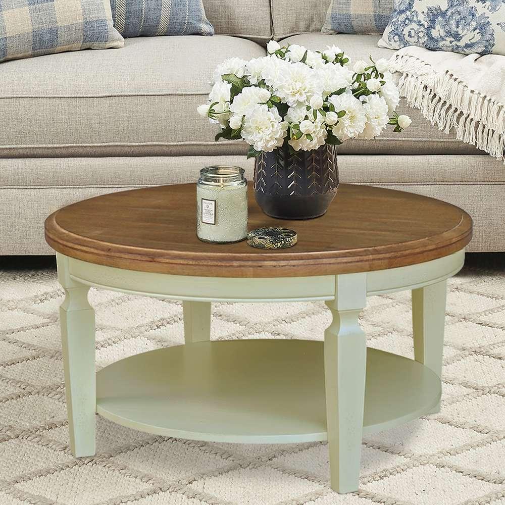 International Concepts - Vista Round Coffee Table in Hickory/Shell Finish - OT79-15CR view 4