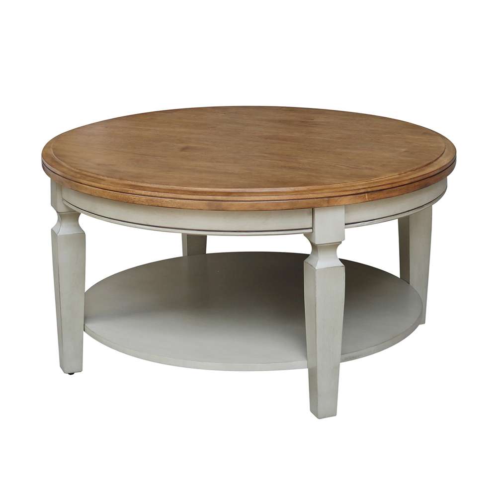 International Concepts - Vista Round Coffee Table in Hickory/Stone Finish - OT41-15CR view 1
